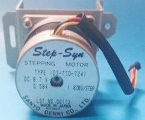 Stepping Motor, 8.7 VDC, 0.58A, 1.8DEG/STEP, Sanyo Denki,103-770-7241, 6037684-2